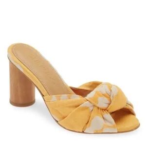 🌸SHEKUDO🌸 Billy Button Slide Sandal Yellow Size: 38